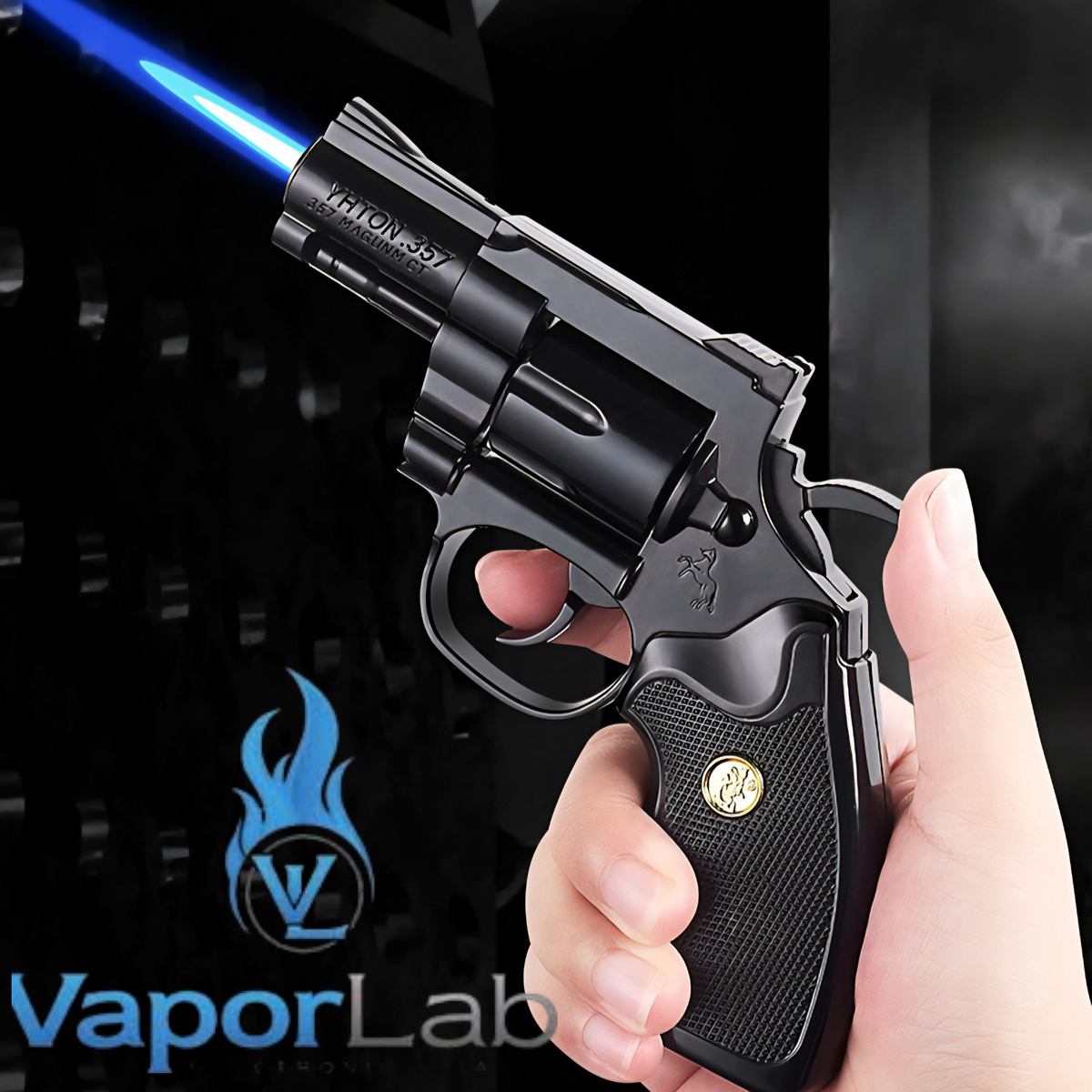 korek api gas model replika pistol revolver pyhton piton metal mini gun shaped refillable gas lighter zhonglong dengan multi laras dan muffler