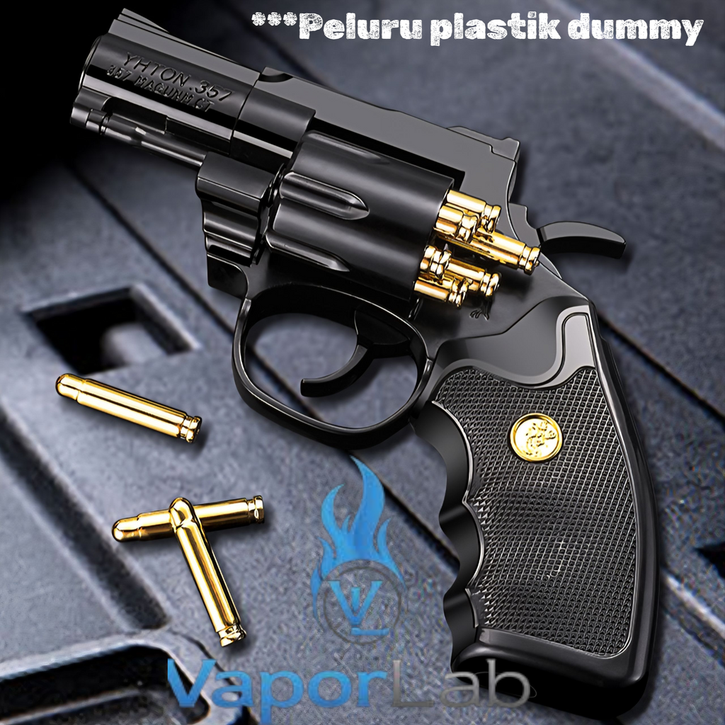 korek api gas model replika pistol revolver pyhton piton metal mini gun shaped refillable gas lighter zhonglong dengan multi laras dan muffler