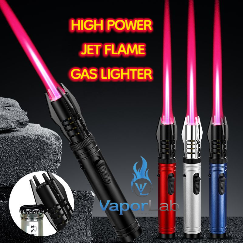 korek api bara las kencang model light saber jet flame torch high power temp outdoor bbq Refillable gas lighter dengan bukaan botol