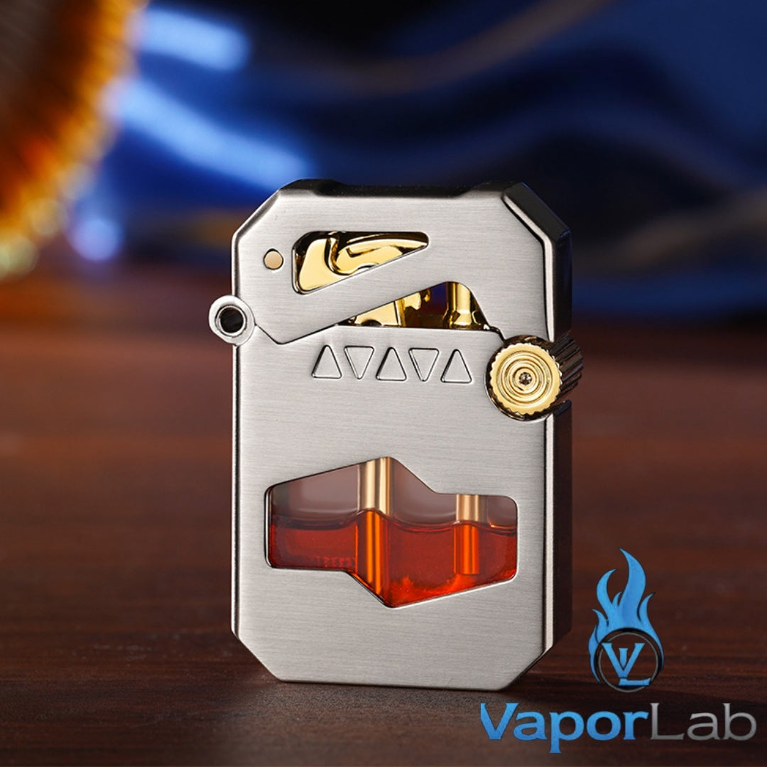 korek api classic FLABOX pakai minyak sumbu batu vintage kerosene transparant vintage oil lighter one click auto open