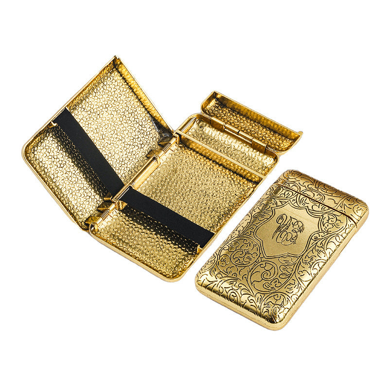 kotak tempat simpan rokok slim atau reguler size vintage metal cigarette case model peaky blinders retro metal design
