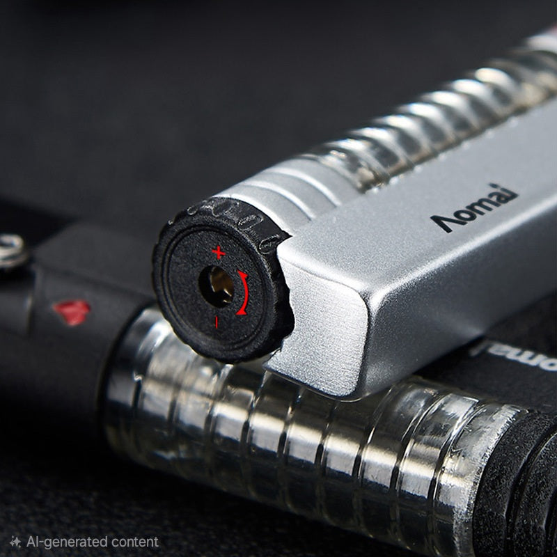 korek api roda gas aomai bara las jet torch refillable gas lighter bisa di lock ada kaca indikator transparant