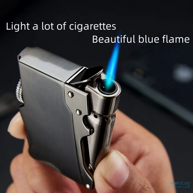korek api besi bara las FOCUS vintage jet torch metal gas refillable lighter with gift box unik