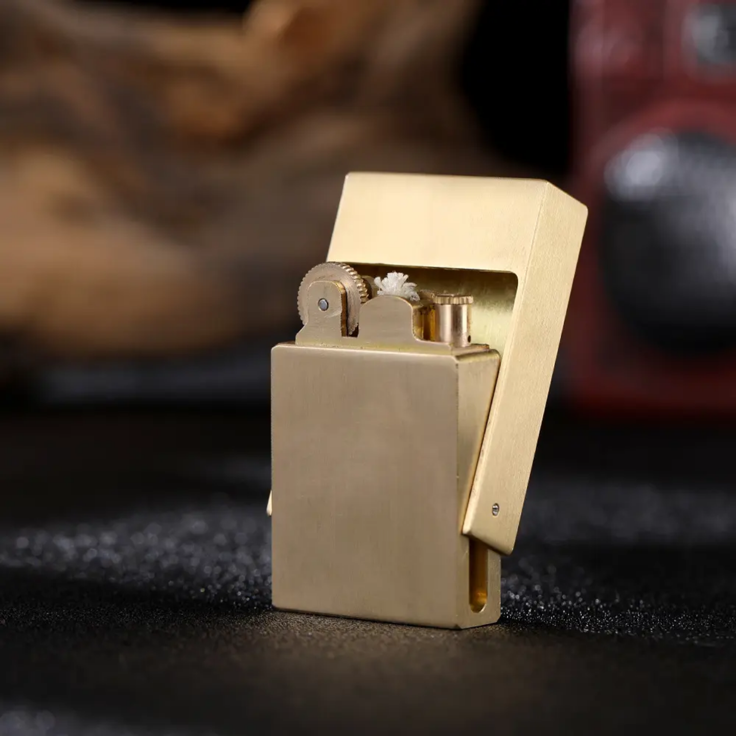 korek api metal pakai roda sumbu minyak classic vintage full brass perunggu asli pagani oil lighter retro slick design 3327