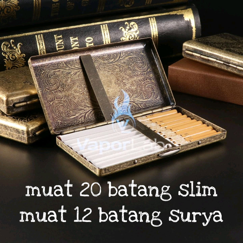 kotak tempat simpan rokok bahan perunggu tebal vintage classic premium copper cigarette case all size universal