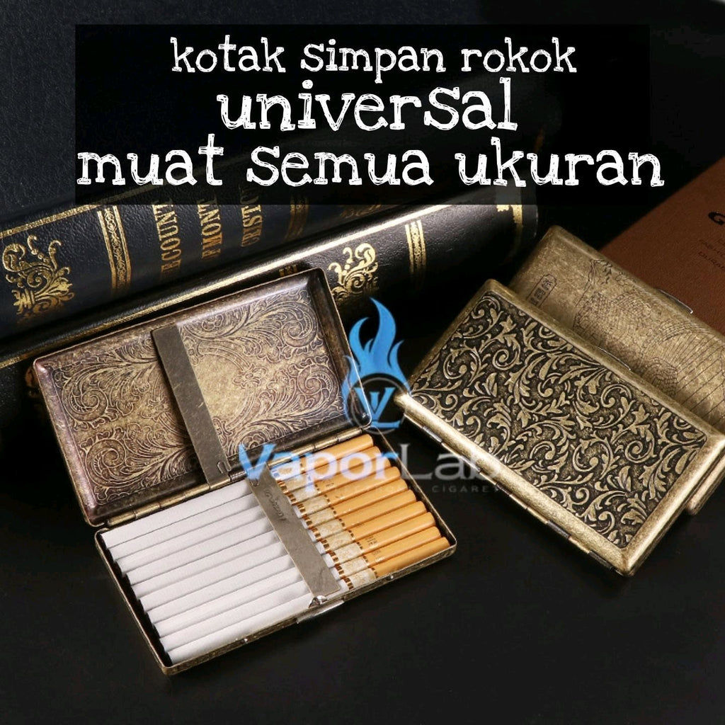 kotak tempat simpan rokok bahan perunggu tebal vintage classic premium copper cigarette case all size universal
