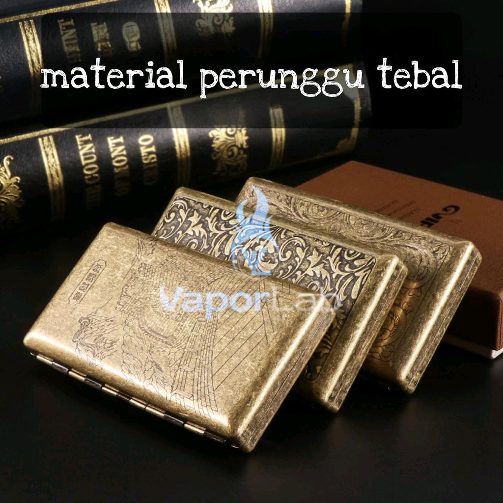 kotak tempat simpan rokok bahan perunggu tebal vintage classic premium copper cigarette case all size universal