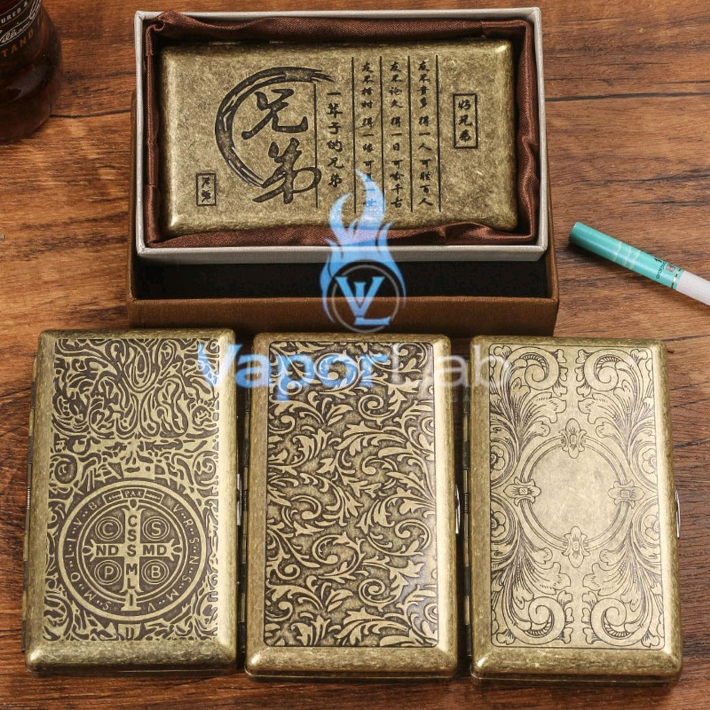 kotak tempat simpan rokok bahan perunggu tebal vintage classic premium copper cigarette case all size universal