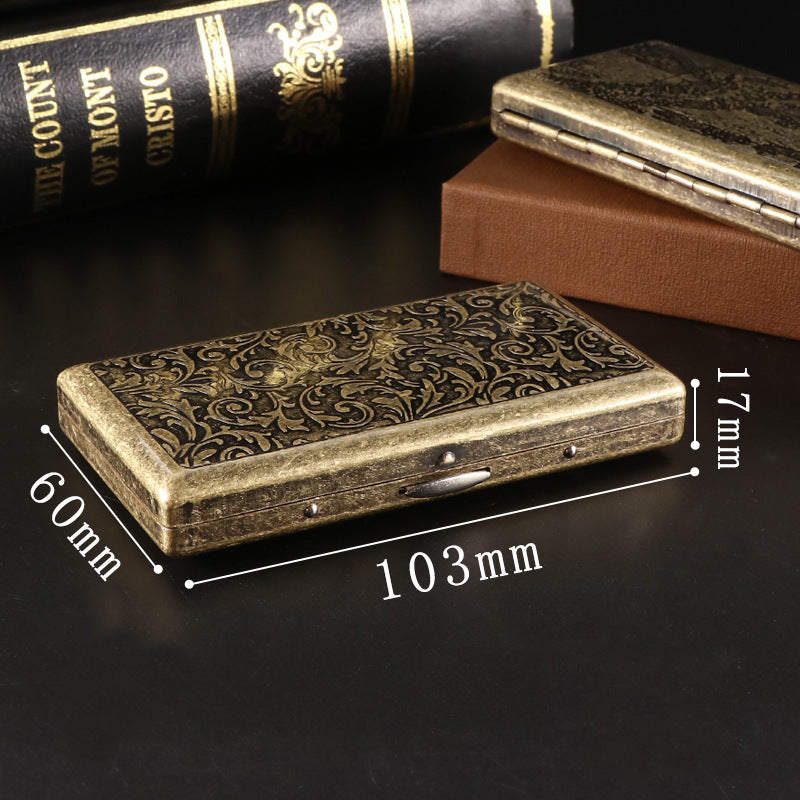 kotak tempat simpan rokok bahan perunggu tebal vintage classic premium copper cigarette case all size universal