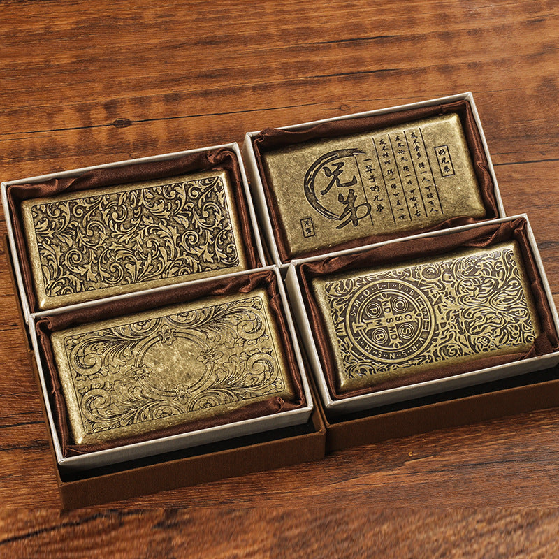 kotak tempat simpan rokok bahan perunggu tebal vintage classic premium copper cigarette case all size universal