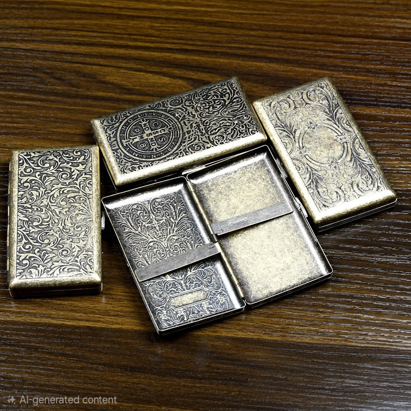 kotak tempat simpan rokok bahan perunggu tebal vintage classic premium copper cigarette case all size universal