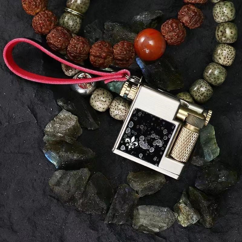 korek api classic pakai sumbu refill minyak vintage mini key chain oil lighter CHIEF 715 with gift box dan gantungan kunci