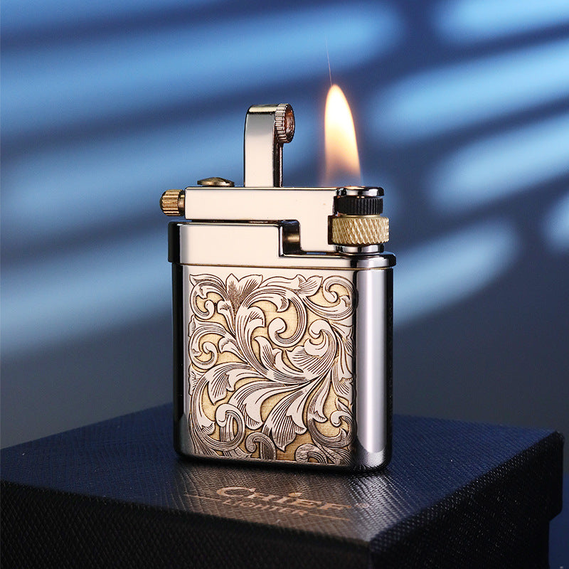 korek api classic sumbu kapas minyak vintage kerosene retro oil lighter original CHIEF 311 gift box full brass