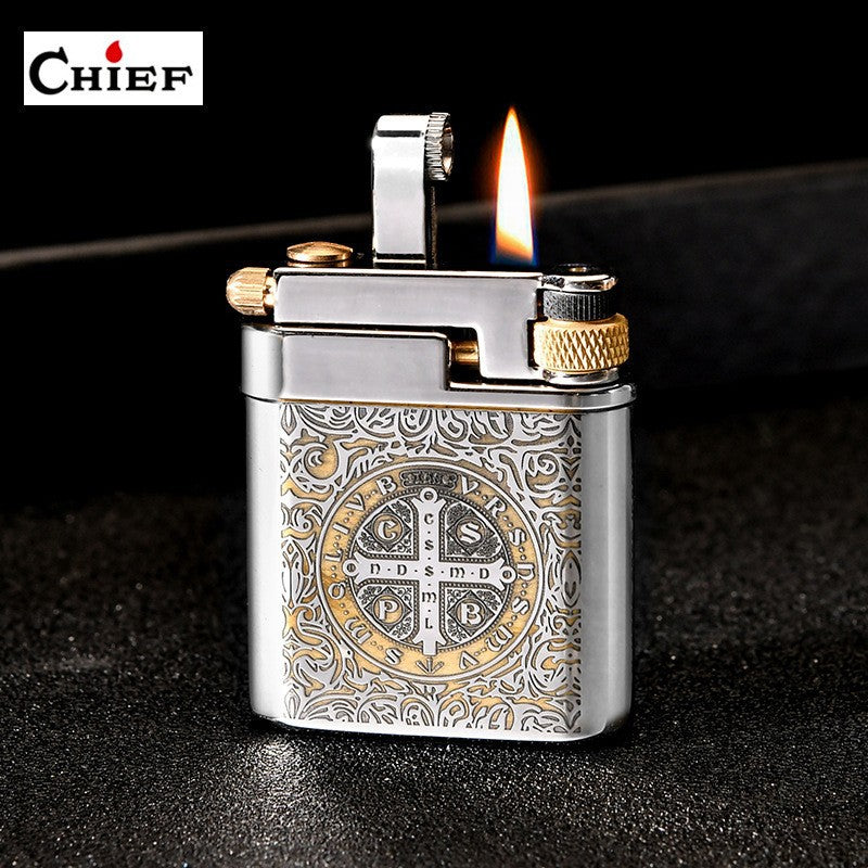 korek api classic sumbu kapas minyak vintage kerosene retro oil lighter original CHIEF 311 gift box full brass