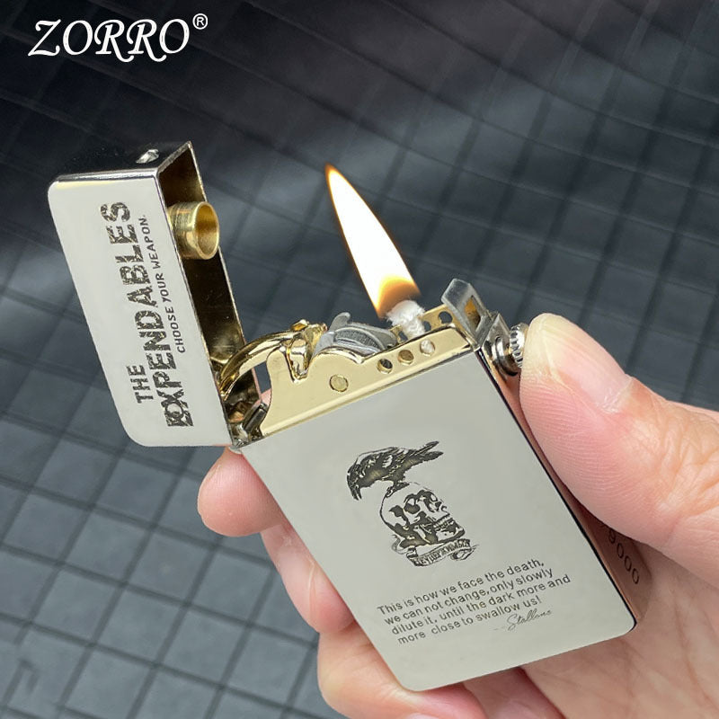 korek api classic zorro 779 original pakai minyak sumbu batu vintage kerosene oil lighter full brass retro lighter