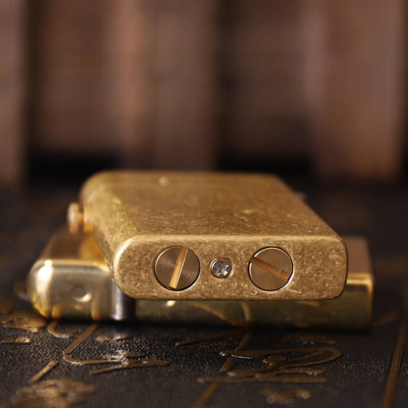 korek api classic zorro 581 pakai minyak sumbu batu vintage kerosene oil lighter full brass slim retro lighter