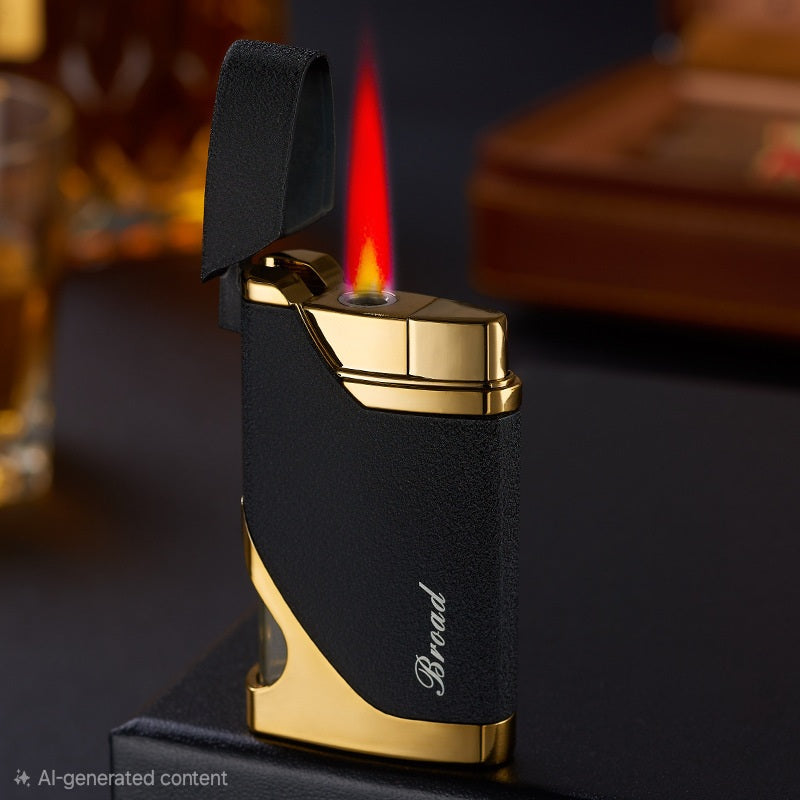 mancis korek api bara merah BROAD ada indikator transparant gas refillable red jet torch lighter windproof