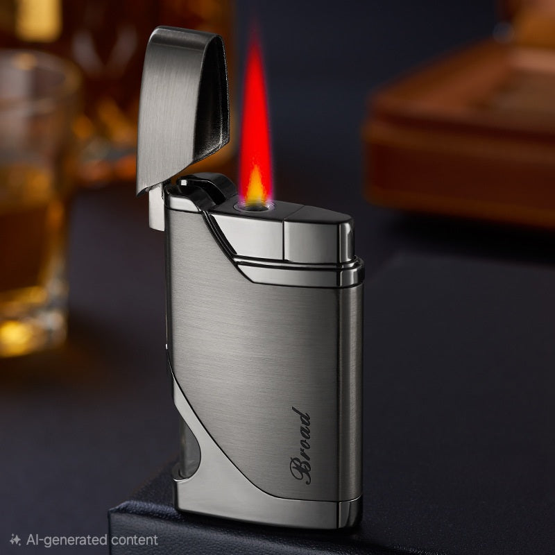 mancis korek api bara merah BROAD ada indikator transparant gas refillable red jet torch lighter windproof