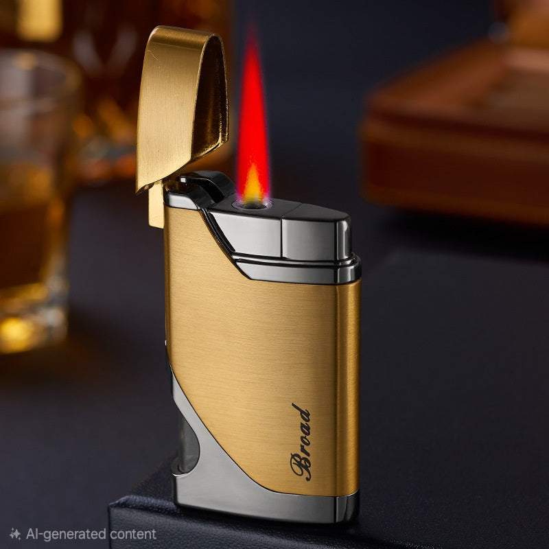 mancis korek api bara merah BROAD ada indikator transparant gas refillable red jet torch lighter windproof