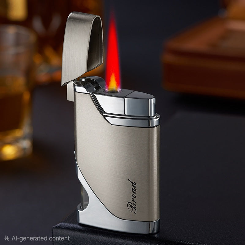 mancis korek api bara merah BROAD ada indikator transparant gas refillable red jet torch lighter windproof