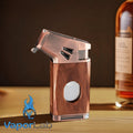 korek api bara las multi fungsi 5in1 dengan pemotong cutter puncher holder ada indikator cigar gas jet torch gas lighter mewah gift box