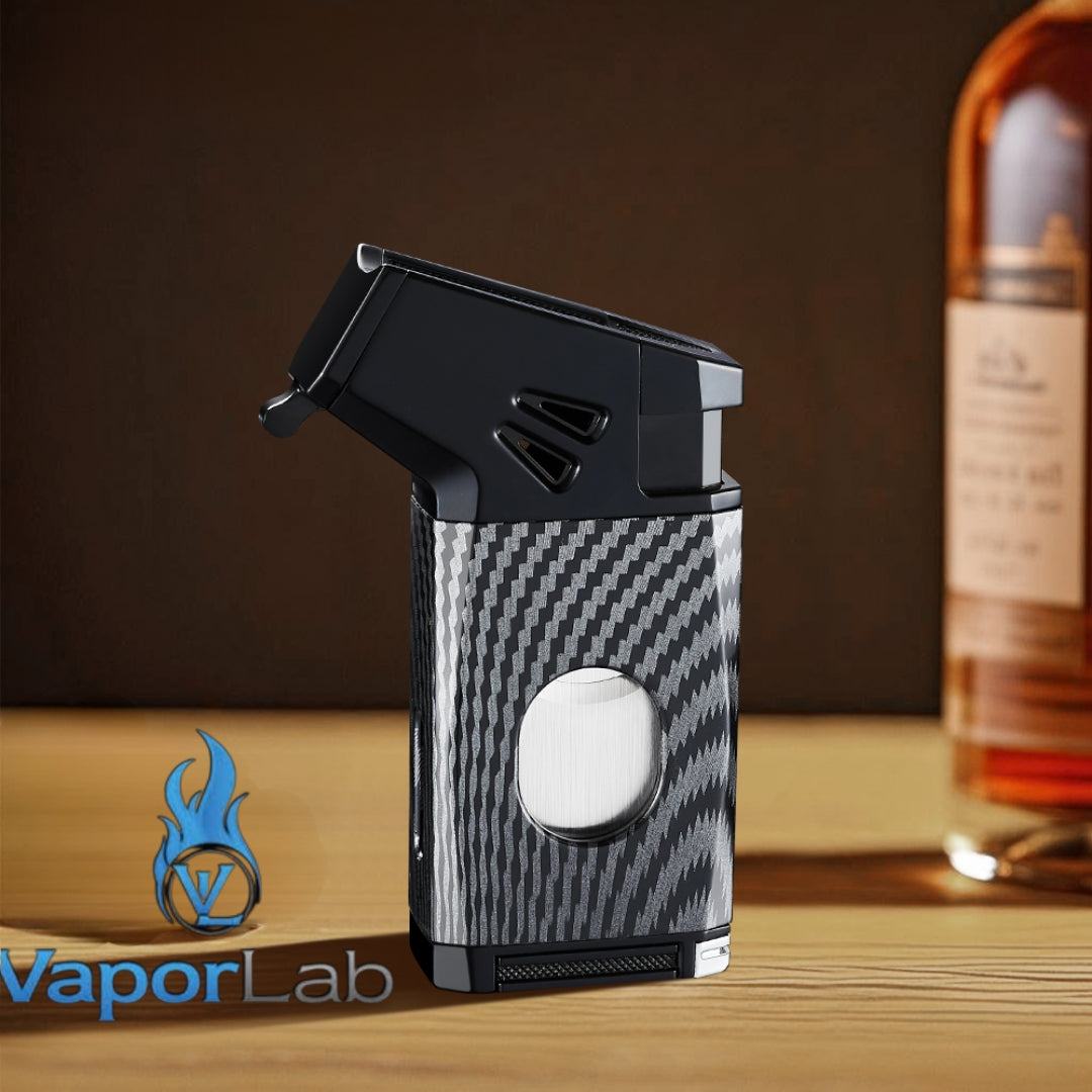 korek api bara las multi fungsi 5in1 dengan pemotong cutter puncher holder ada indikator cigar gas jet torch gas lighter mewah gift box