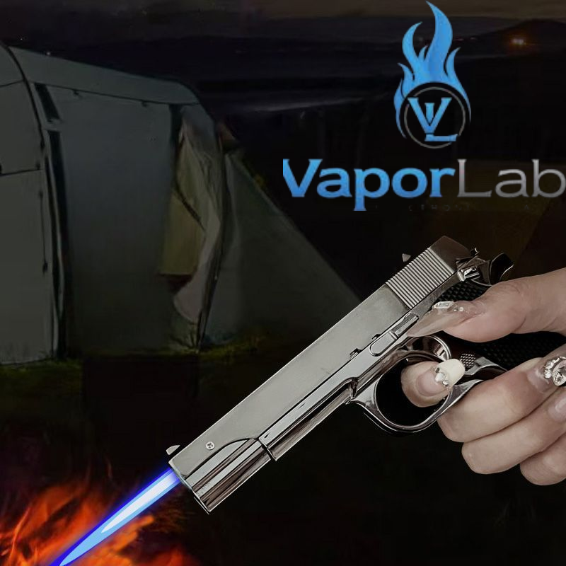 korek api gas bara las model pistol 1911 besi mini gun jet flame refillable gas lighter bisa dikokang windproof