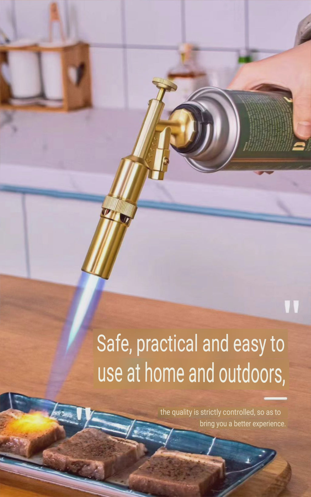 kepala gas torch full asli kuningan alat las blow torch flame gun heavy duty with ignition dengan tombol pemantik for cooking bbq 2936