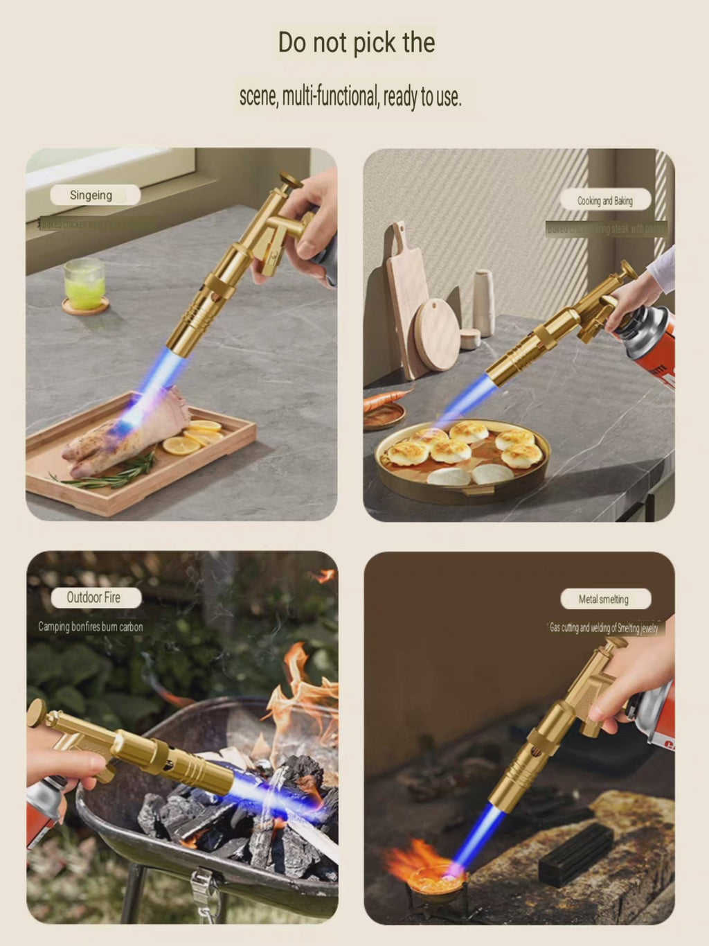 kepala gas torch full asli kuningan alat las blow torch flame gun heavy duty with ignition dengan tombol pemantik for cooking bbq 2936