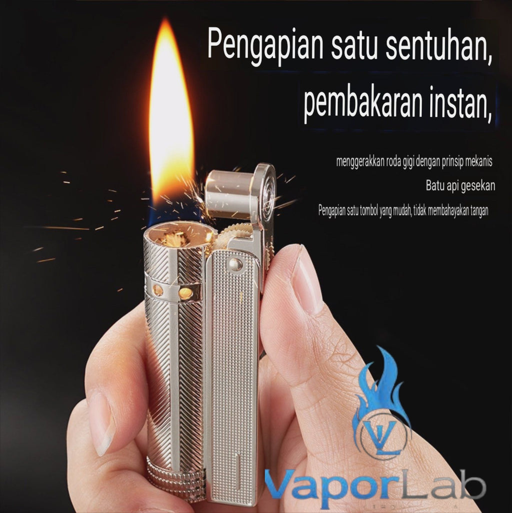 mancis korek api besi pakai roda sumbu minyak model jadul old fashion vintage classic retro metal oil kerosene lighter BOBANG