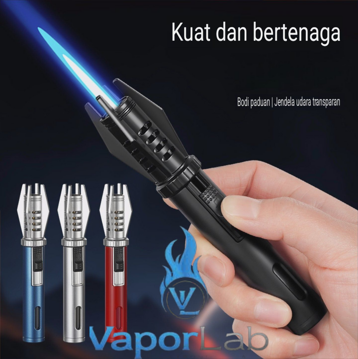 korek api bara las unik model obor mini ada kaca indikator gas refillable jet torch lighter good quality windproof