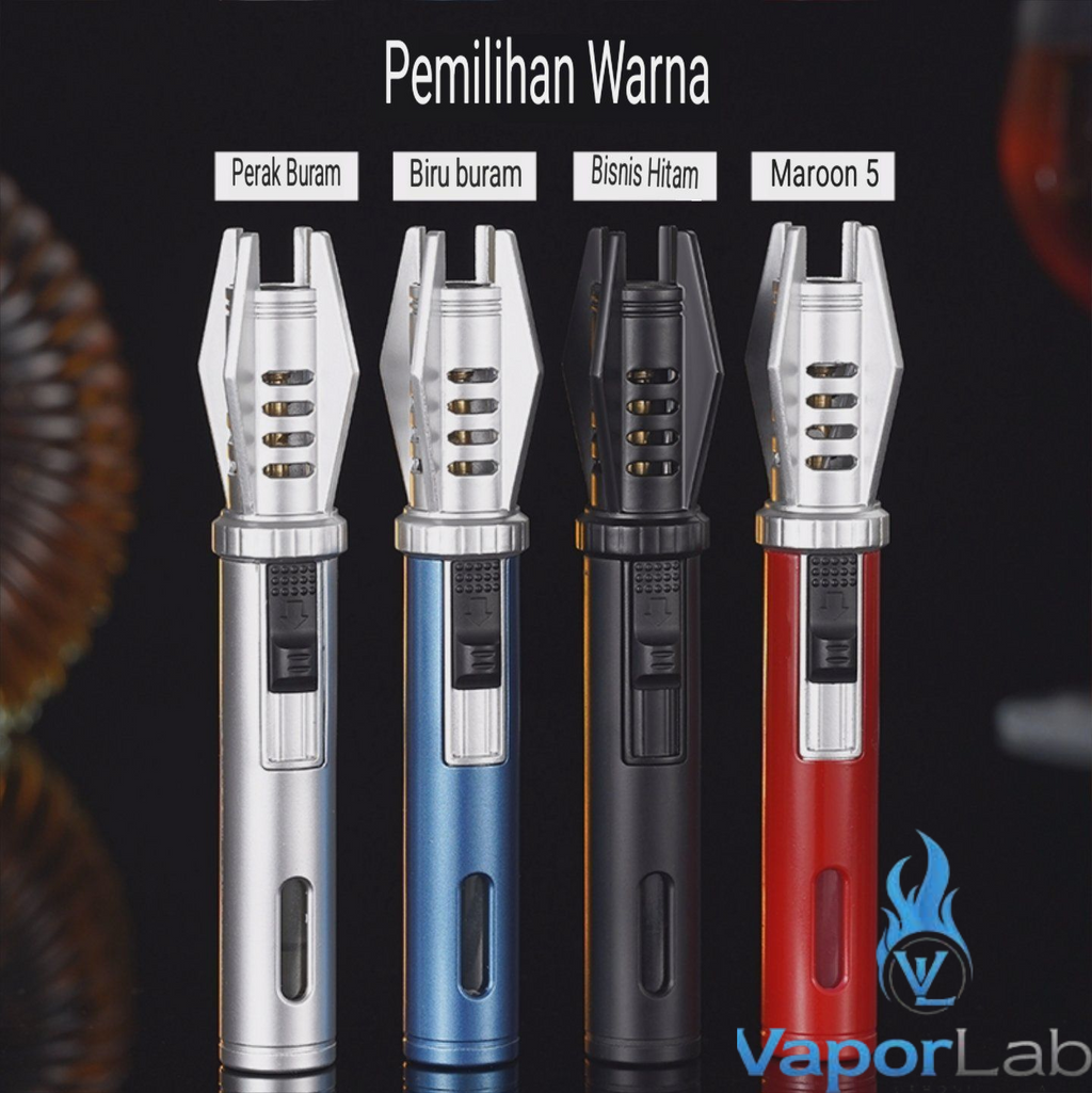 korek api bara las unik model obor mini ada kaca indikator gas refillable jet torch lighter good quality windproof