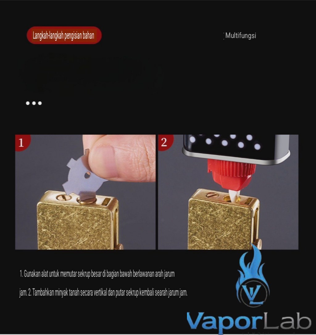 korek api klasik vintage sumbu minyak dengan tombol auto eject kerosene oil lighter dengan pisau mini cutter kemasan giftbox duesouth