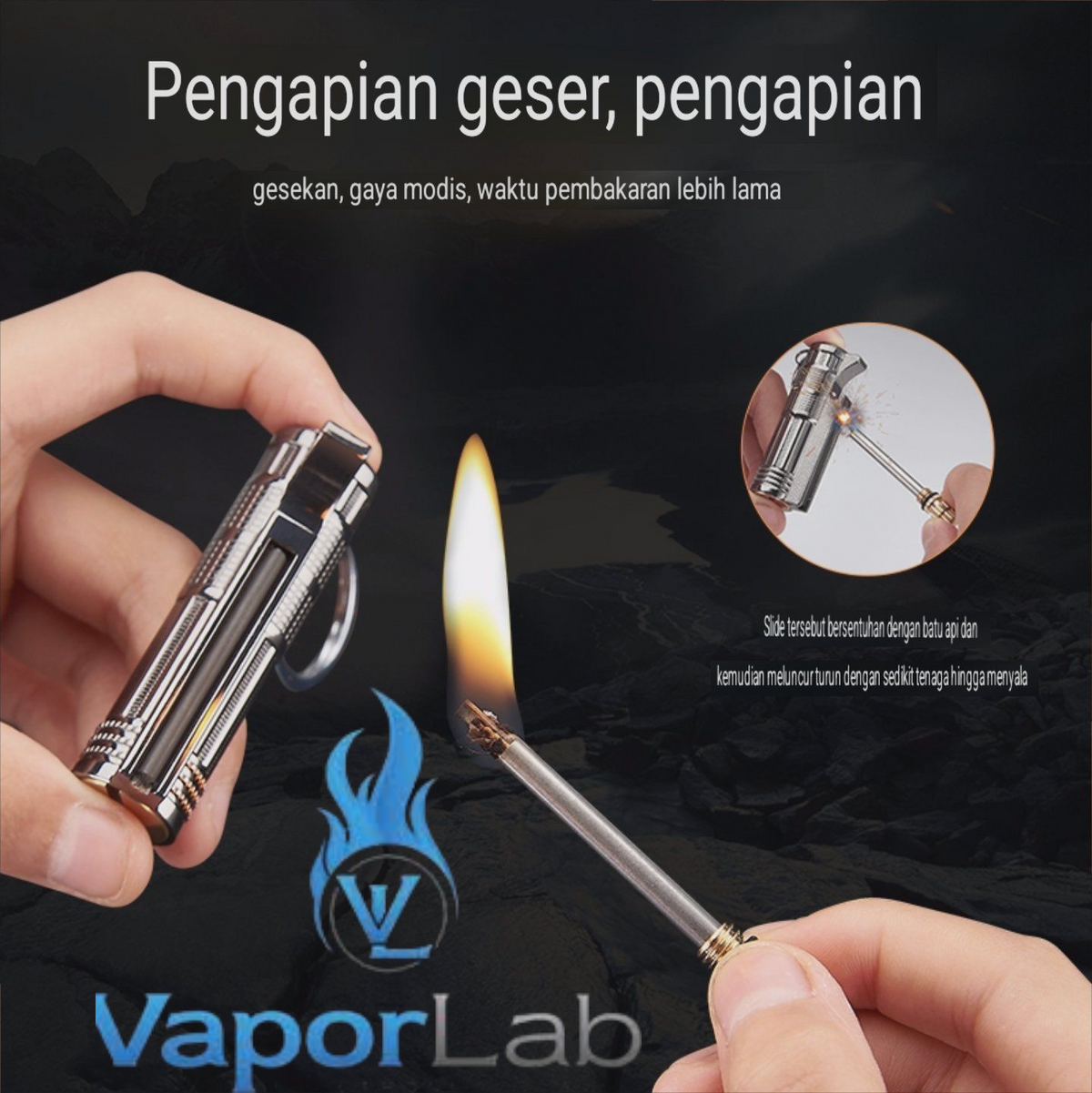 korek api klasik roda sumbu minyak gesek samping vintage kerosene oil lighter gantungan kunci BOBANG with giftbox