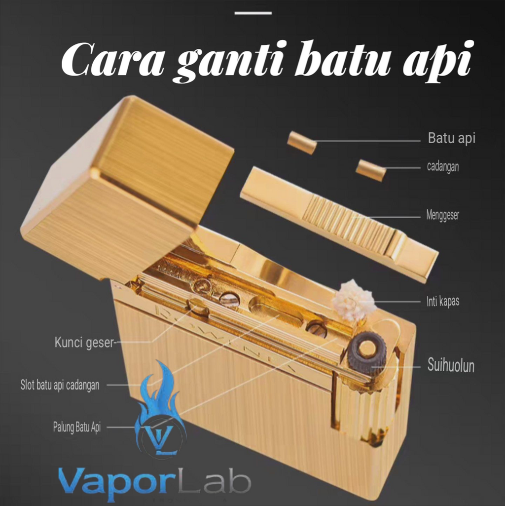 korek api pakai refill minyak sumbu classic roda ada denting ROWENTA original brass vintage classic oil kerosene lighter R10 with crisp sound