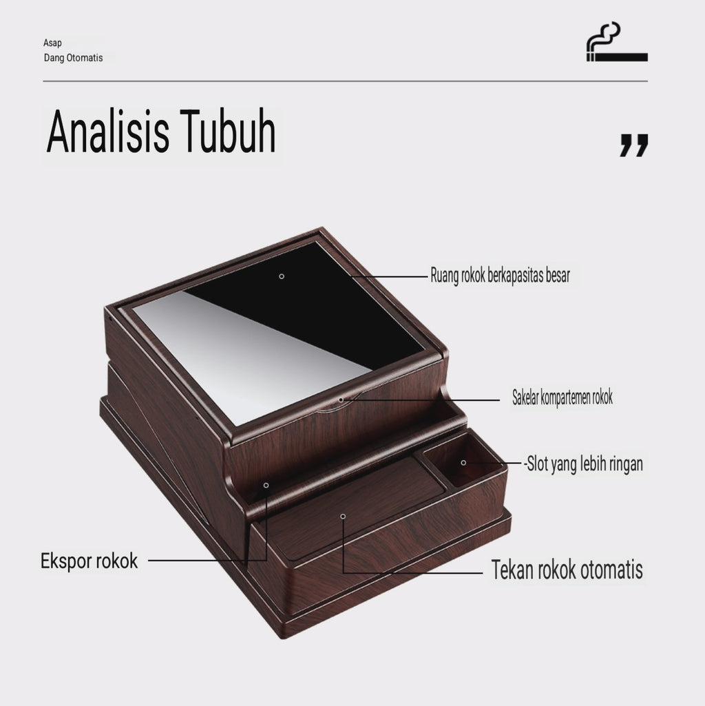 kotak pajangan meja tempat simpan rokok cigarette box display dengan tombol ejektor otomatis large capacity unik