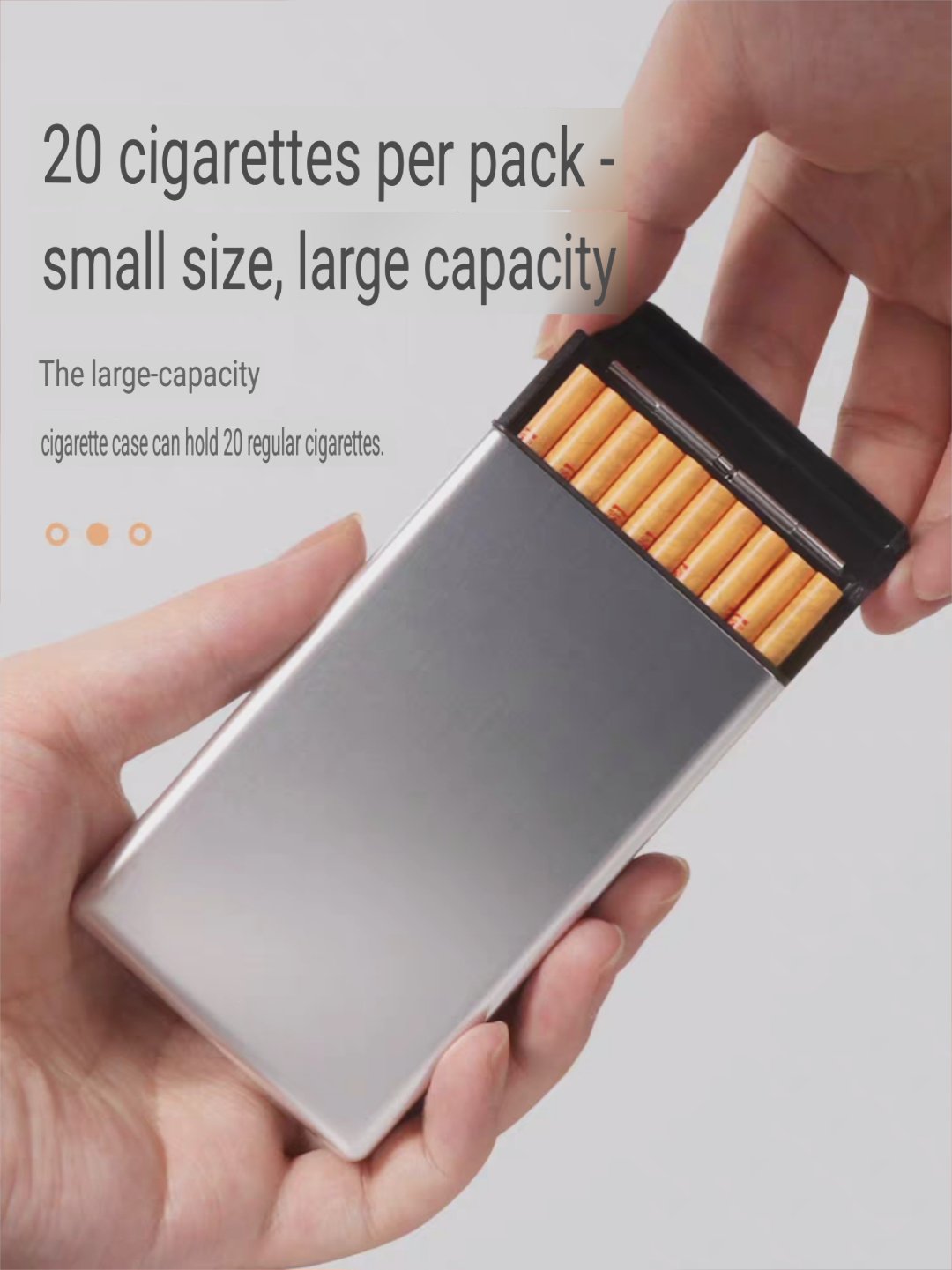 kotak tempat simpan penyimpanan rokok slim design universal all size cigarette auto slide open metal case aluminium besi tebal