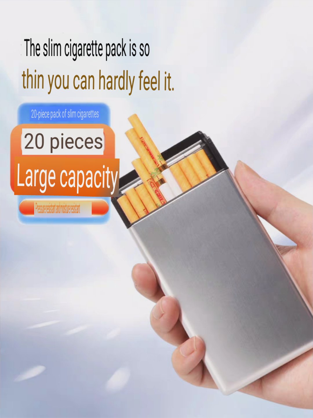 kotak tempat simpan penyimpanan rokok slim design universal all size cigarette auto slide open metal case aluminium besi tebal