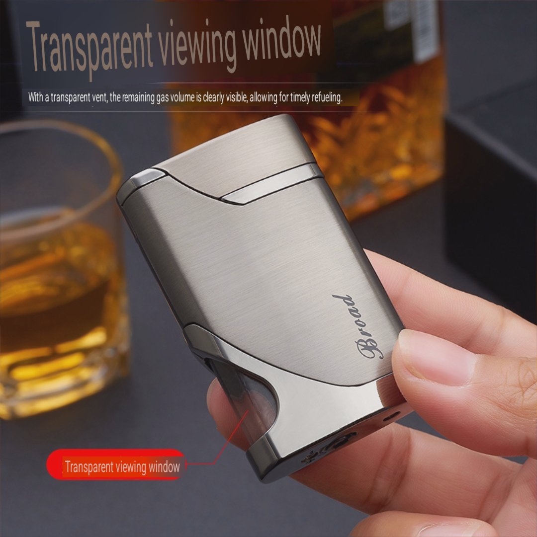 mancis korek api bara merah BROAD ada indikator transparant gas refillable red jet torch lighter windproof