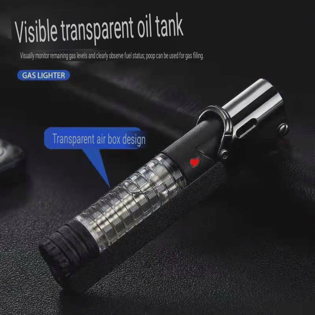 korek api roda gas aomai bara las jet torch refillable gas lighter bisa di lock ada kaca indikator transparant