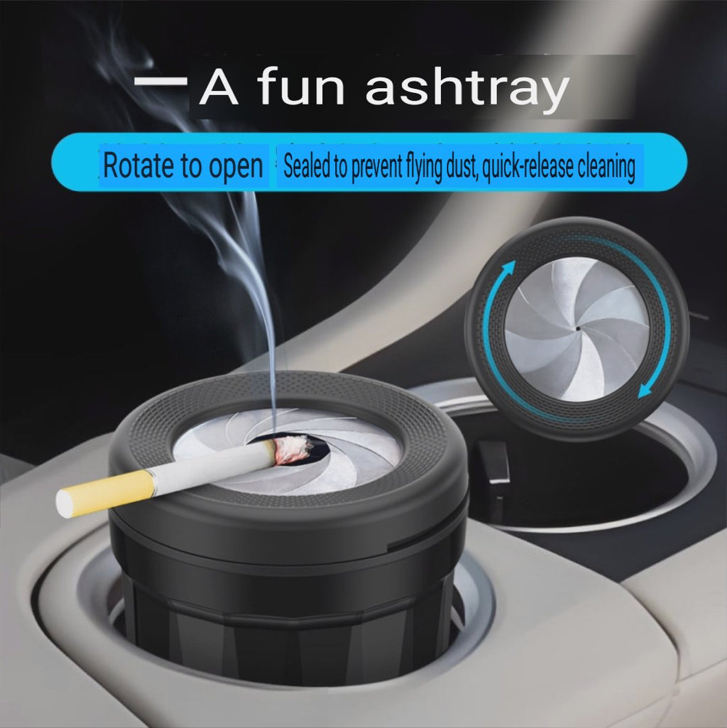 asbak mobil portable sistem tutup putar rotating inner metal car ashtray anti berantakan dengan penutup putar besi
