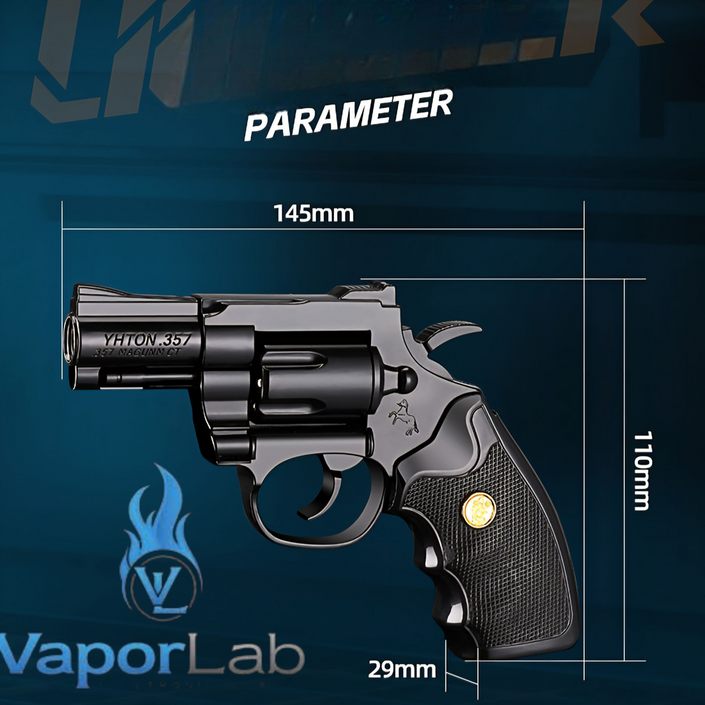 korek api gas model replika pistol revolver pyhton piton metal mini gun shaped refillable gas lighter zhonglong dengan multi laras dan muffler