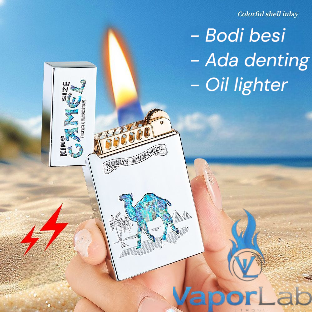 mancis korek api besi klasik pakai roda dan sumbu refill minyak vintage classic oil lighter metal ada denting ding sound