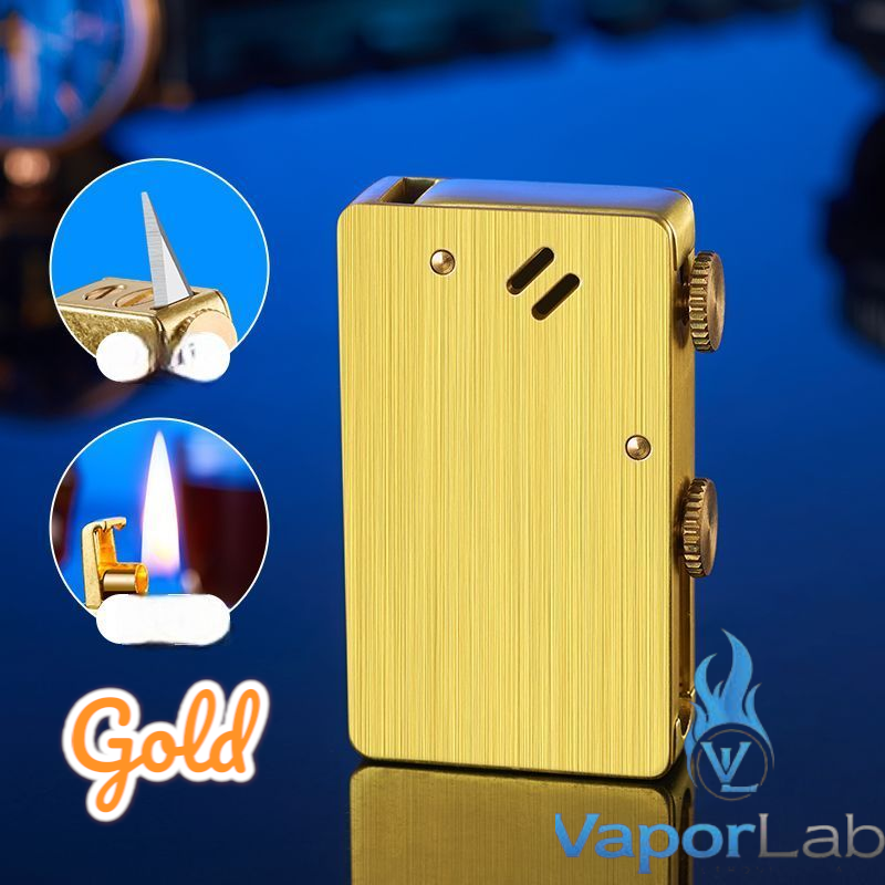 korek api klasik vintage sumbu minyak dengan tombol auto eject kerosene oil lighter dengan pisau mini cutter kemasan giftbox duesouth
