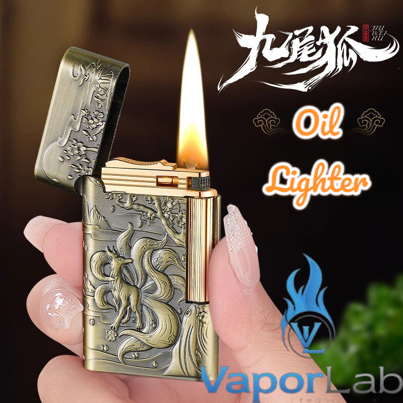 korek api roda sumbu minyak body ukiran full gesek samping vintage classic kerosene bronze oil lighter