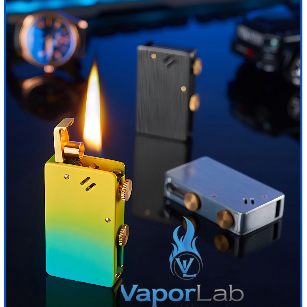 korek api klasik vintage sumbu minyak dengan tombol auto eject kerosene oil lighter dengan pisau mini cutter kemasan giftbox duesouth