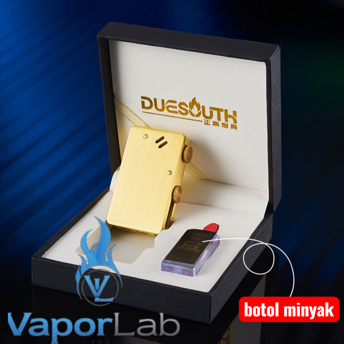 korek api klasik vintage sumbu minyak dengan tombol auto eject kerosene oil lighter dengan pisau mini cutter kemasan giftbox duesouth