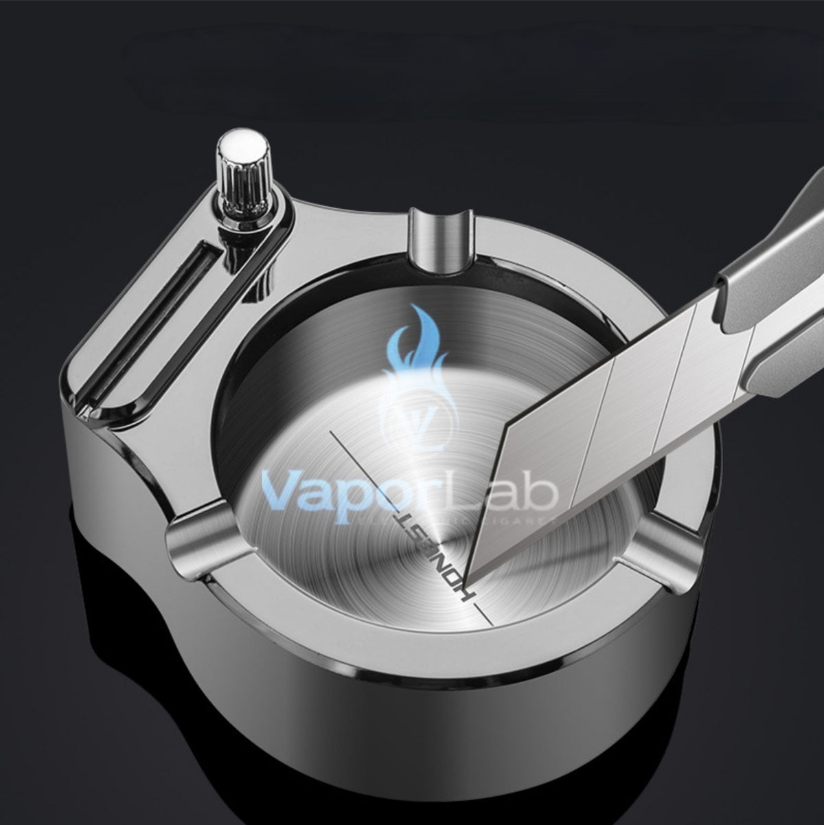 asbak plus korek api gesek isi minyak HONEST besi metal ashtray with oil lighter