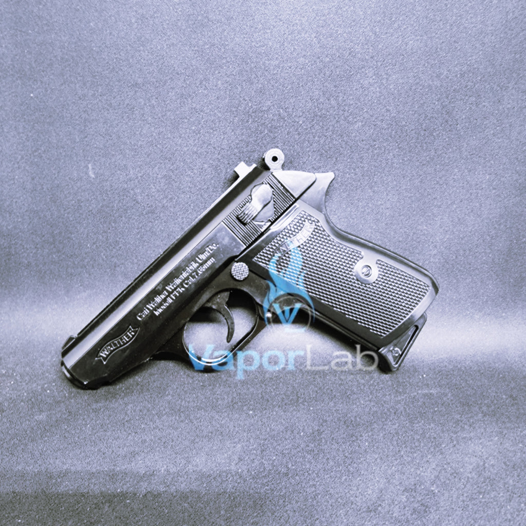 korek api gas isi ulang bara merah model pistol walther ppk besi refillable gas metal gun lighter collection display pajangan