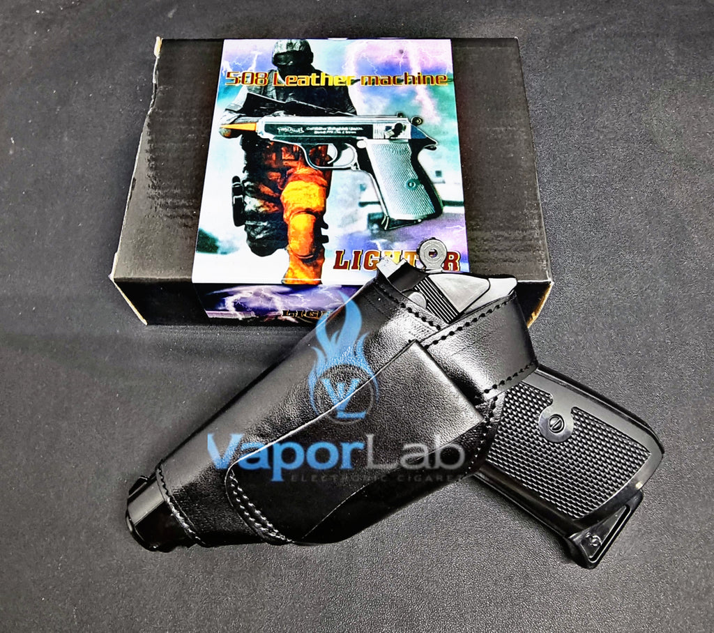 korek api gas isi ulang bara merah model pistol walther ppk besi refillable gas metal gun lighter collection display pajangan